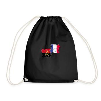 Flag of Angola France Angolan - Drawstring Bag - black - Front