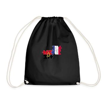 Angola France Vintage Flag Angolan - Drawstring Bag - black - Front