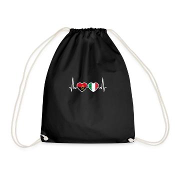 Angola Italie Vintage Heartbeat drapeau angolais - Sac de sport léger - noir - Devant