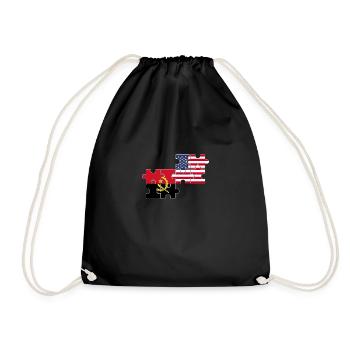 Angola USA Flag American Angolan - Drawstring Bag - black - Front
