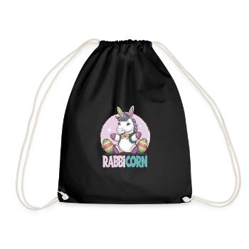 Niedliches Rabbicorn Einhorn Ostern für Kinder - Turnbeutel - Schwarz - Vorne