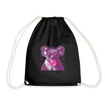 Koala mit Sonnenbrille Bubblegum für einen - Turnbeutel - Schwarz - Vorne
