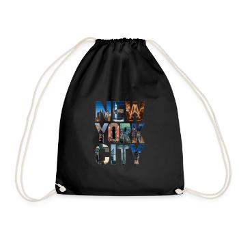 New York City Skyline - Turnbeutel - Schwarz - Vorne