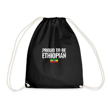 Proud To Be Ethiopian Vintage Ethiopian Flag - Drawstring Bag - black - Front