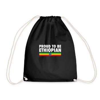 Proud To Be Ethiopian Ethiopian Ethiopian Flag - Drawstring Bag - black - Front