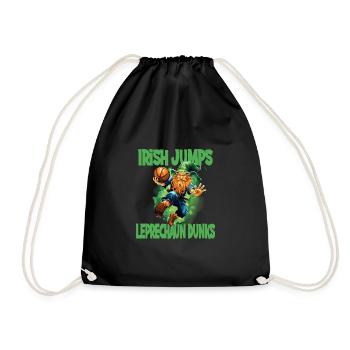 Irish Jumps Leprechaun Basketball - Turnbeutel - Schwarz - Vorne