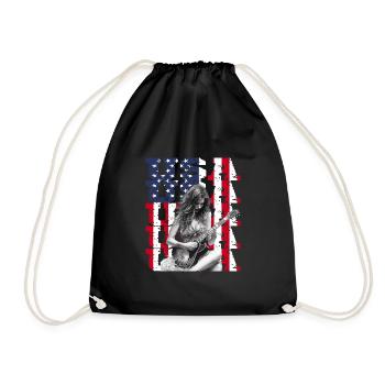 Patriotischer Musikliebhaber Amerika Gitarrist - Turnbeutel - Schwarz - Vorne