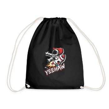Weltraum-Cowboy reitet eine Rakete Yeehaw-Slogan - Turnbeutel - Schwarz - Vorne