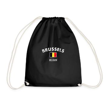 Bruxelles Belgique Vintage Belgique Drapeau belge - Sac de sport léger - noir - Devant