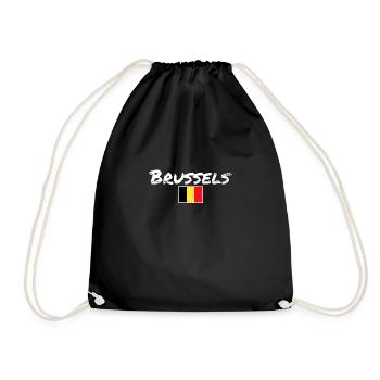 Bruxelles Belgique Vintage Belgique Drapeau belge - Sac de sport léger - noir - Devant