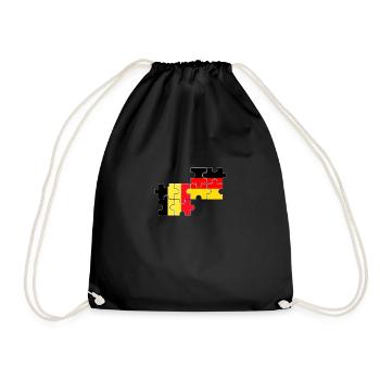 Belgium Germany Flag German Belgium - Drawstring Bag - black - Front