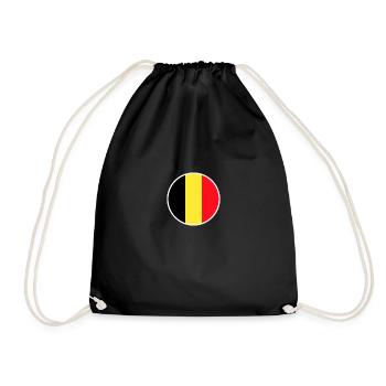 Belgien Belgische Flagge Belgier - Turnbeutel - Schwarz - Vorne