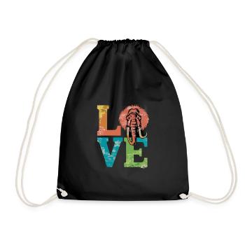 Vintage Love Mammut für einen Mammutliebhaber - Turnbeutel - Schwarz - Vorne