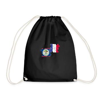 Belize France Flag Belizer - Drawstring Bag - black - Front