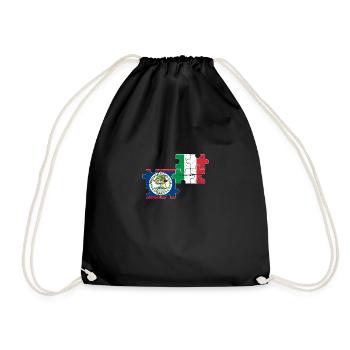 Belize Italy Vintage Flag Belizer - Drawstring Bag - black - Front
