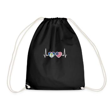 Belize États-Unis Heartbeat Américain Belizien - Sac de sport léger - noir - Devant
