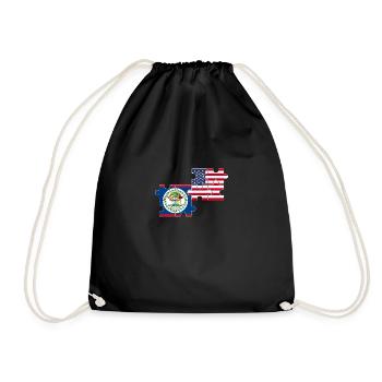 Belize USA American Belizean Flag - Drawstring Bag - black - Front