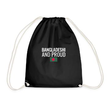 Bangladeshi And Proud Bangladesh Flag - Drawstring Bag - black - Front