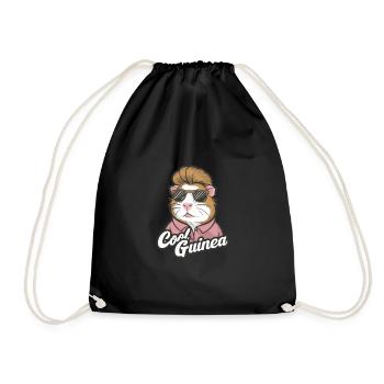 Coole Meerschweinchen mit Herz-Sonnenbrille - Turnbeutel - Schwarz - Vorne