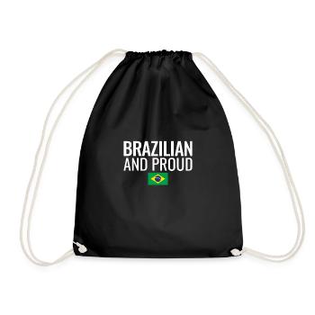 Drapeau brésilien et fier du Brésil - Sac de sport léger - noir - Devant