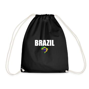 Carte Brésil Brésil Drapeau brésilien - Sac de sport léger - noir - Devant