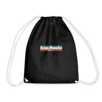 São Paulo Brazil Vintage Brasilien Retro - Drawstring Bag - black - Front