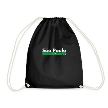 São Paulo Brazil Vintage Brazilian Flag - Drawstring Bag - black - Front