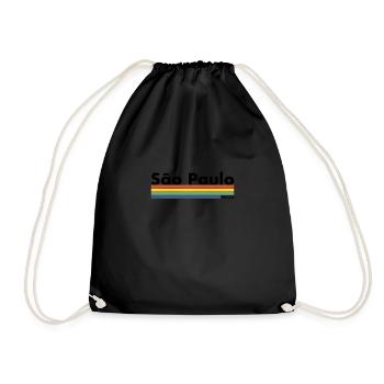 São Paulo, Brazil, Brazil, Retro, Brazilian - Drawstring Bag - black - Front