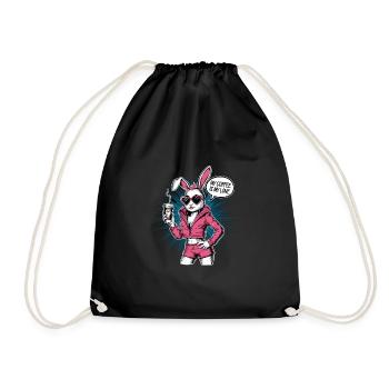 Kaffee Hase Kaninchen Herz Sonnenbrille - Turnbeutel - Schwarz - Vorne