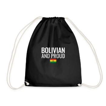 Bolivian And Proud Bolivien Flagge Bolivianer - Turnbeutel - Schwarz - Vorne