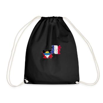 Antigua and Barbuda France Vintage Flag - Drawstring Bag - black - Front