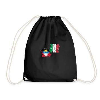 Antigua-et-Barbuda Italie Drapeau Antigua - Sac de sport léger - noir - Devant