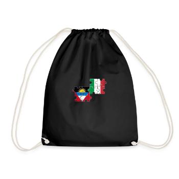 Antigua and Barbuda Italy Vintage Flag - Drawstring Bag - black - Front