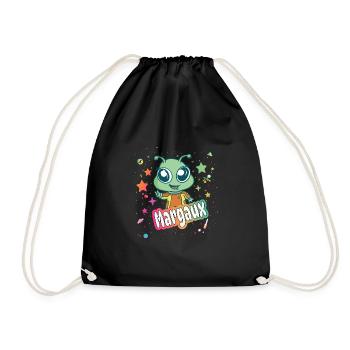 MARGAUX - Beau nom de fille avec un extraterrestre mignon - Sac de sport léger - noir - Devant