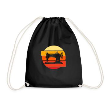 Couturière à la machine à coudre Retro - Sac de sport léger - noir - Devant