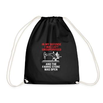 Couturière à la machine à coudre - Sac de sport léger - noir - Devant