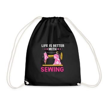 Couturière à la machine à coudre - Sac de sport léger - noir - Devant