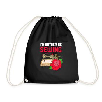Couturière à la machine à coudre - Sac de sport léger - noir - Devant