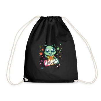 HELENA - Beautiful girl name with cute alien - Drawstring Bag - black - Front