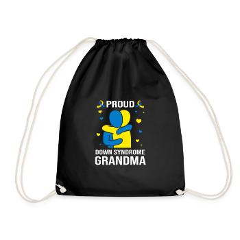 Down Syndrom Oma Großmutter - Turnbeutel - Schwarz - Vorne