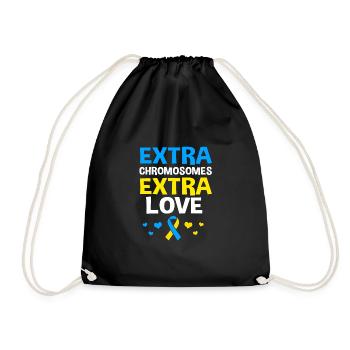 Down syndrome T21 chromosome trisomy - Drawstring Bag - black - Front