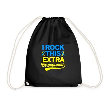 Down syndrome T21 chromosome trisomy - Drawstring Bag - black - Front