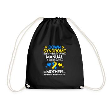 Down syndrome T21 chromosome trisomy - Drawstring Bag - black - Front