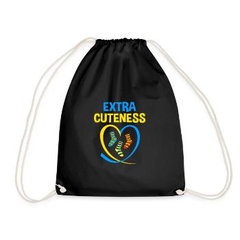 Down syndrome T21 chromosome trisomy - Drawstring Bag - black - Front