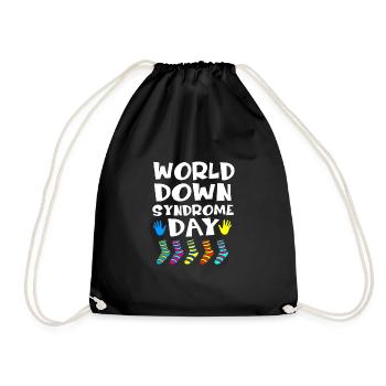 Down syndrome T21 chromosome trisomy - Drawstring Bag - black - Front