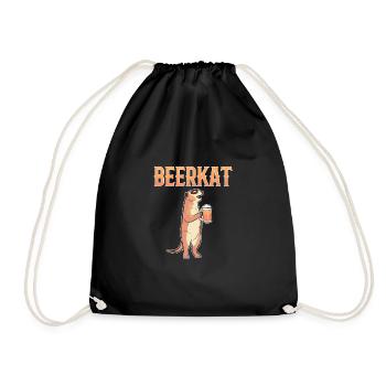 Meerkat - Drawstring Bag - black - Front