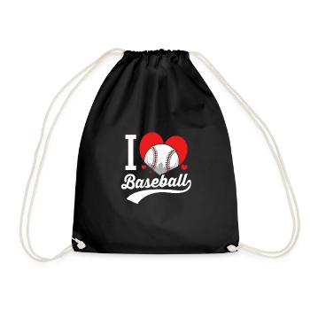 Baseball - Drawstring Bag - black - Front