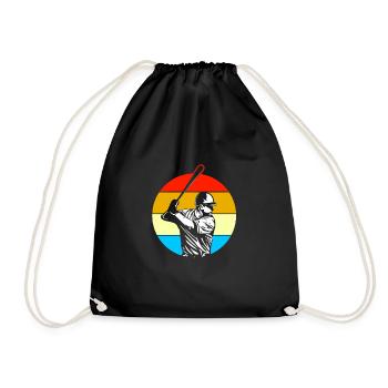 Baseball Retro - Turnbeutel - Schwarz - Vorne