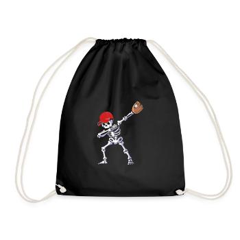 Baseball Skeleton Halloween - Drawstring Bag - black - Front