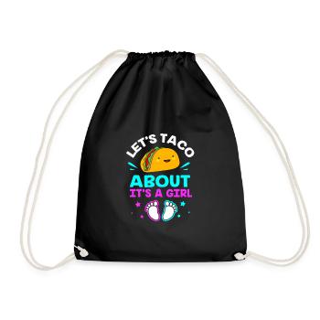 Gender Reveal Babyshower Taco - Drawstring Bag - black - Front